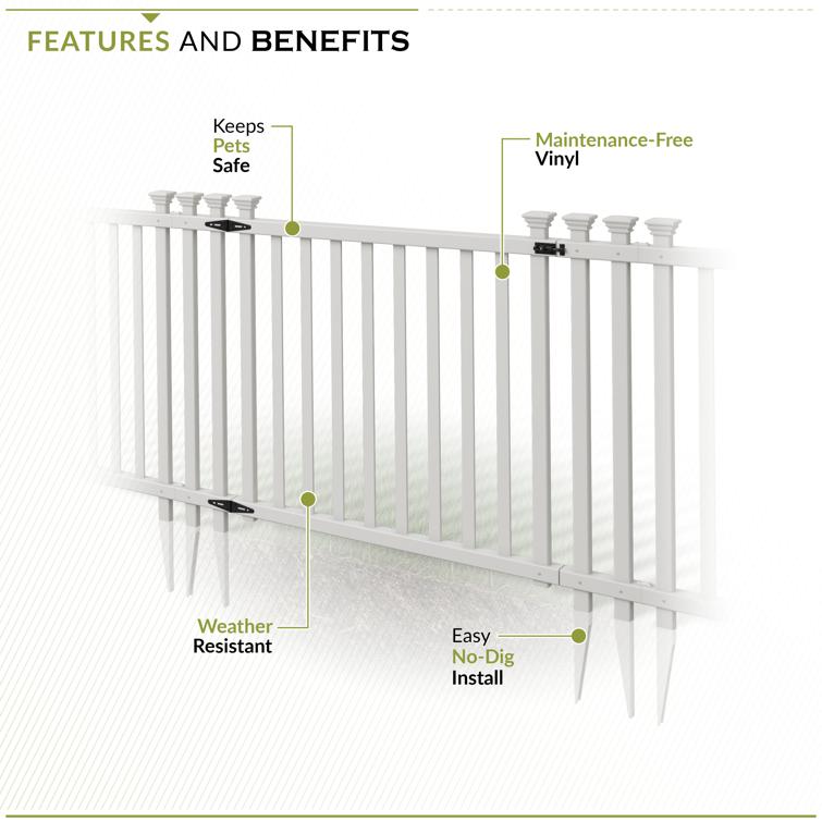 Baskenridge Vinyl Gate Kit with Fence Wings (30in H x 62in W)
